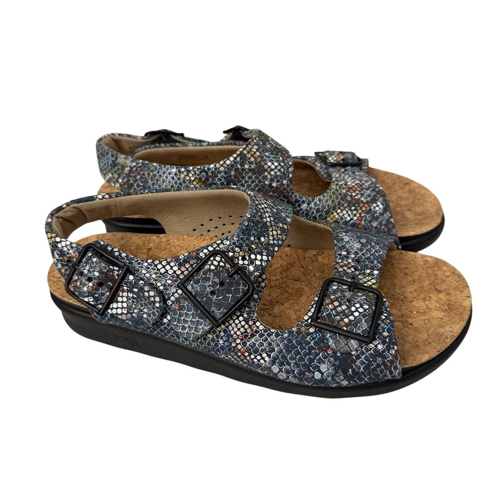 SAS Relaxed Sandals Womens Size 8 M Snake Print Buckles Comfort Tripad USA Made